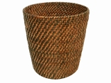 Superior Round Rattan Waste Basket – Handwoven Eco-Friendly Storage